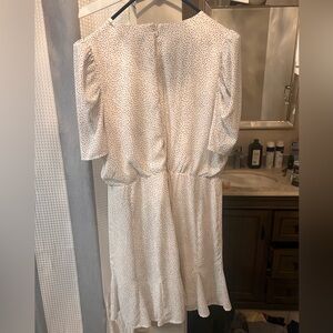 Express White and Black Polka Dot Dress